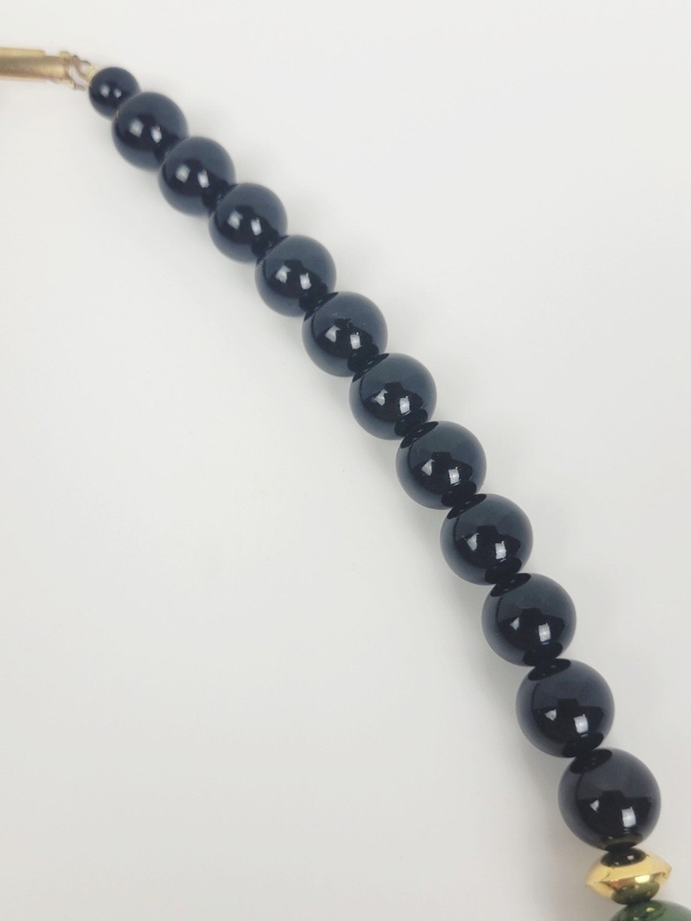 Vtg 80s~Faux Jade Chunky Statement Necklace~Plastic Graduating Beads~24" - Picture 6 of 9